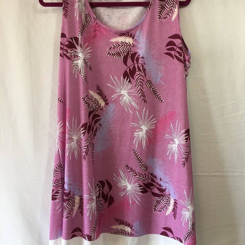 Plus Size Color-block Floral Tank Dress